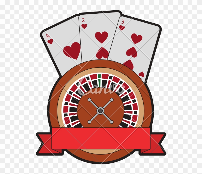 Roulette With Cards Emblem Casino Related Icons Image - Poker Roulette #1753484
