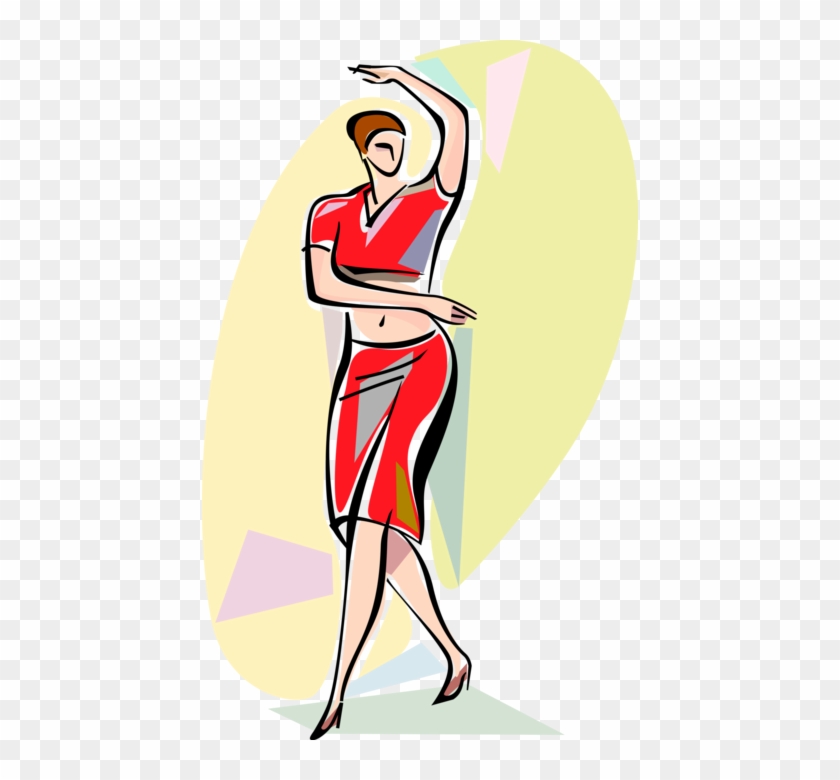 Vector Illustration Of Exotic Dancer Performs Dance - Illustration #1753806