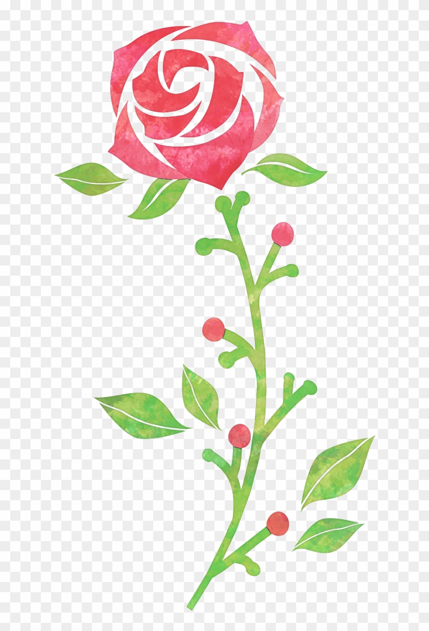 一輪のバラの花」 - 無料イラスト愛 - Hybrid Tea Rose - Free
