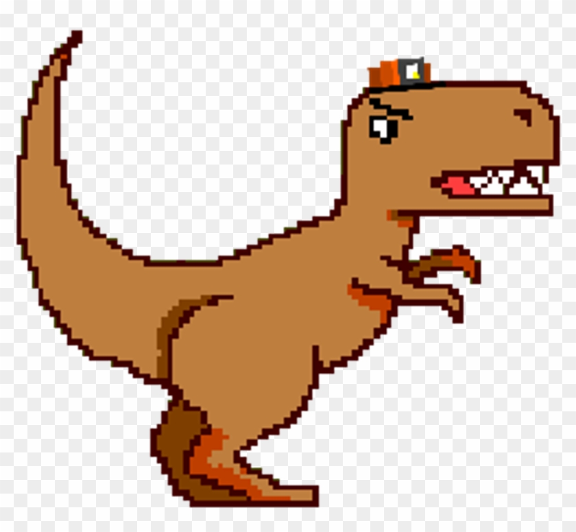 Pixel Clipart Tyrannosaurus Rex - Cartoon #1754347