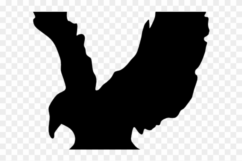 Hawk Clipart Flying Hawk - All Black Eagle Drawing #1754456