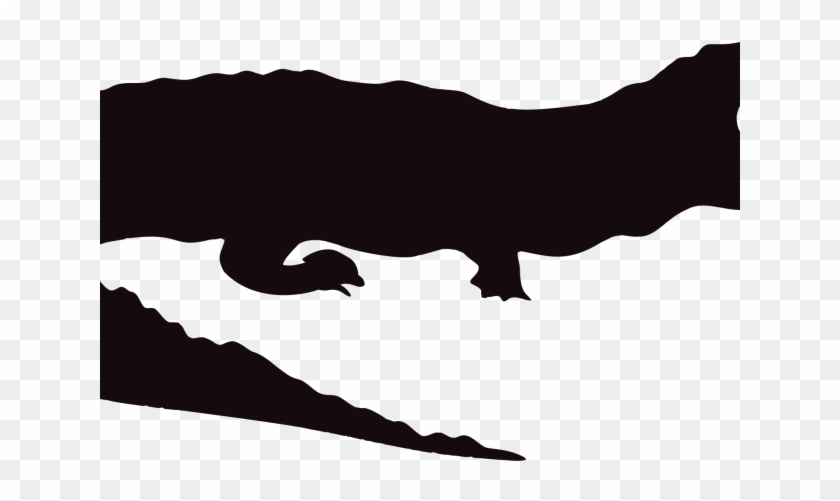 Shadow Clipart Alligator - Black And White Crocodile Clipart #1754666