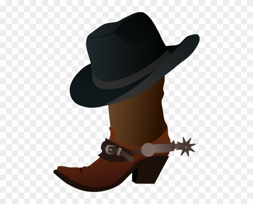 Damon Clip Art - Cowboy Boot And Hat Clipart #1755125