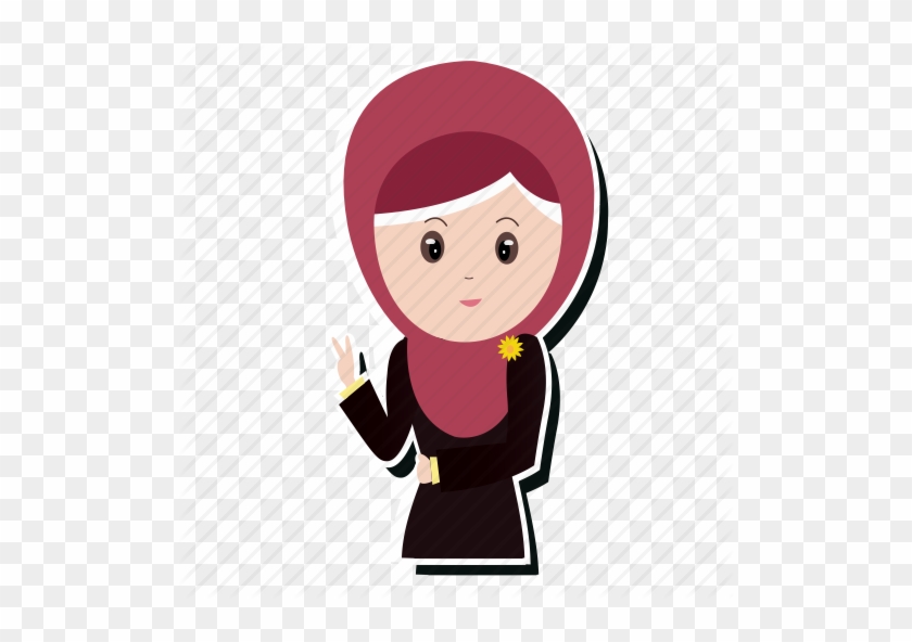 Veil Clipart Head Scarf - Cute Muslim Cartoon Png #1755230