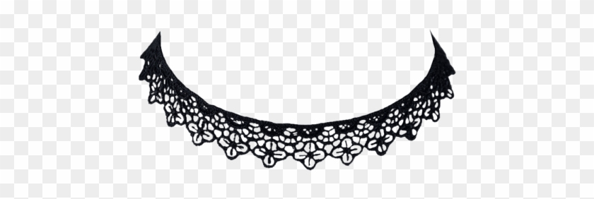 Concise Lace Floral Openwork Choker - Choker Collar Png #1755248