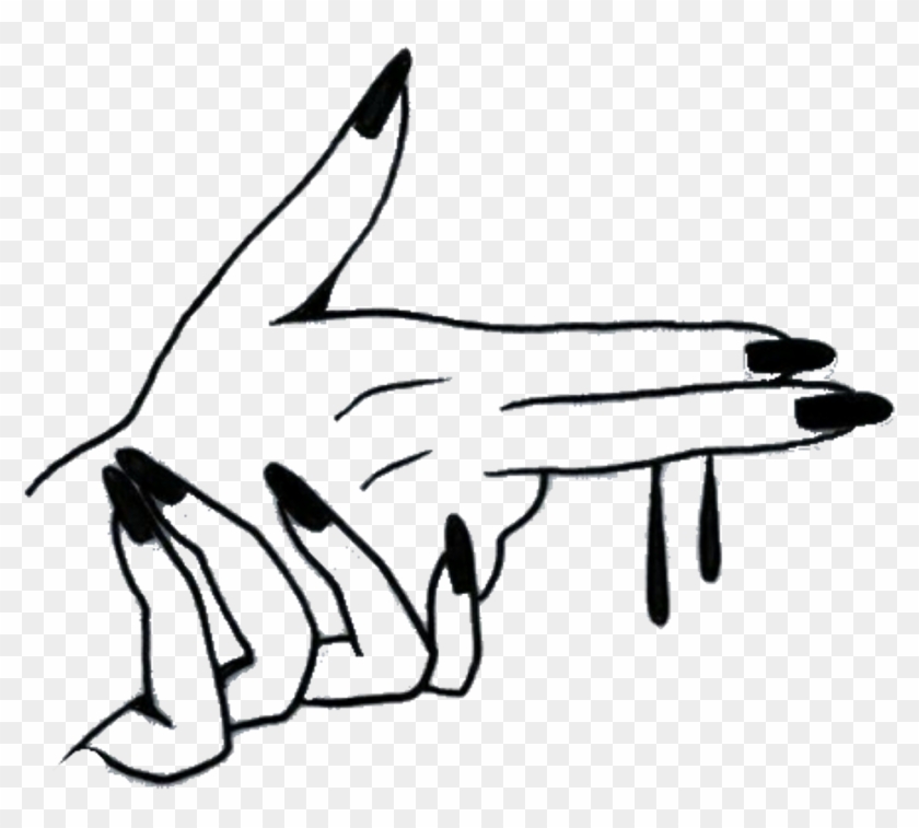 Hand Aesthetic Tumblr Sticker By J U N O - Gun Drawing #1755565