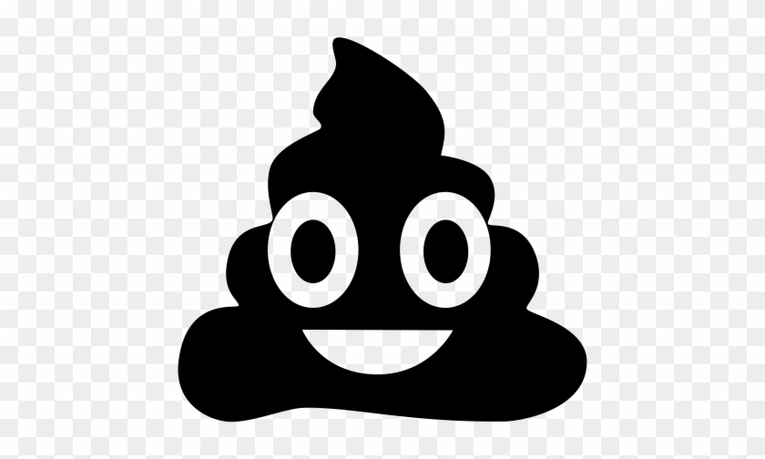 Black Poop Emoji - Vector Poop Emoji Png #1755575