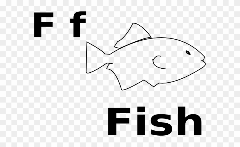 Fish Clip Art - F Clipart Black And White #1755631