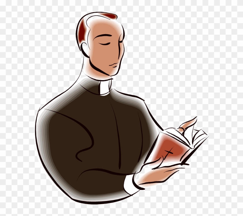 Priest With Bible - Holy Orders Clipart #1755706
