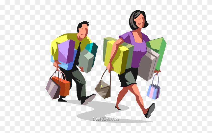 Couple Walking With Packages Royalty Free Vector Clip - Illustration #1755741
