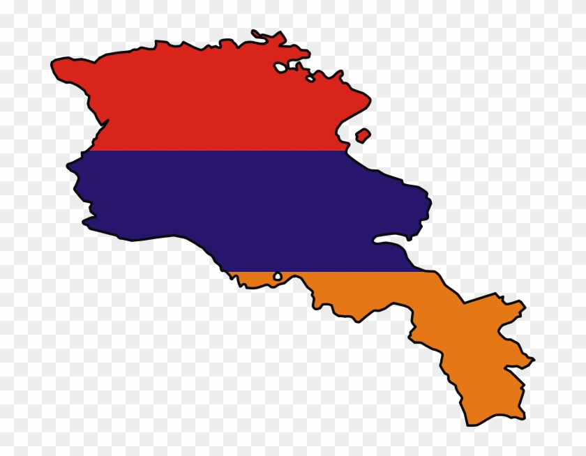 Armenian Flag Map - Armenia Country Png #1756194