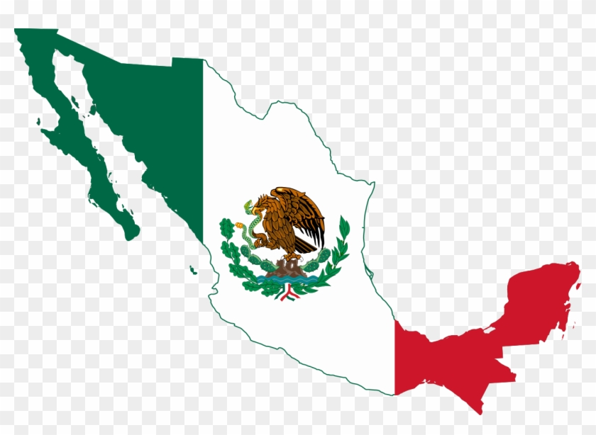 Flag Map Of Mexico - Mexico Transparent #1756240