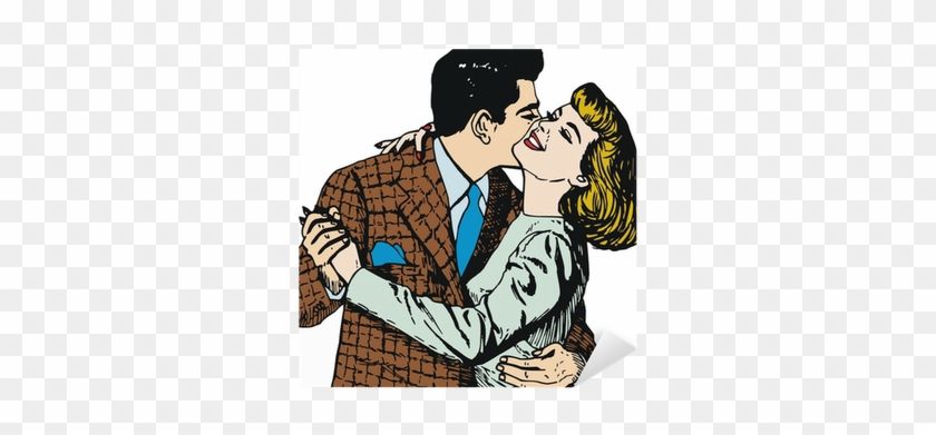 Pareja De Enamorados En El Dia De San Valentin Sticker - Cartoon #1756254