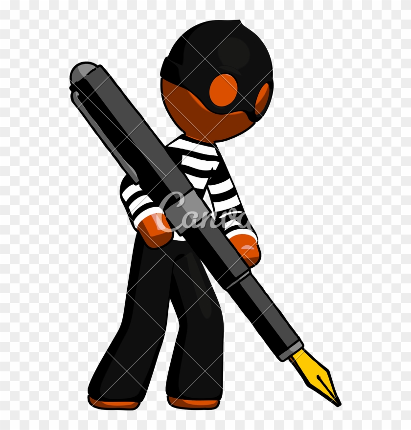 Orange Thief Man Drawing - Drawing Man Mascot #1756798