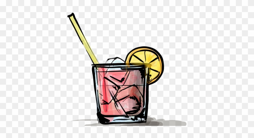 Cocktail Clipart Tipsy - Pink Gin #1757384
