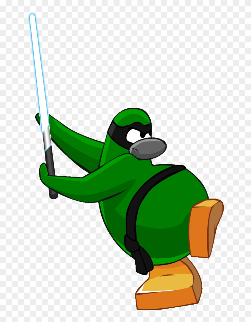 Lightsaber Clip Art - Ninja Penguin Green #1758086