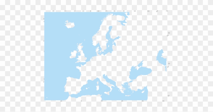 Blue And White Clip Art Of Map Of Europe - Europe Blank Map Rivers #1758785