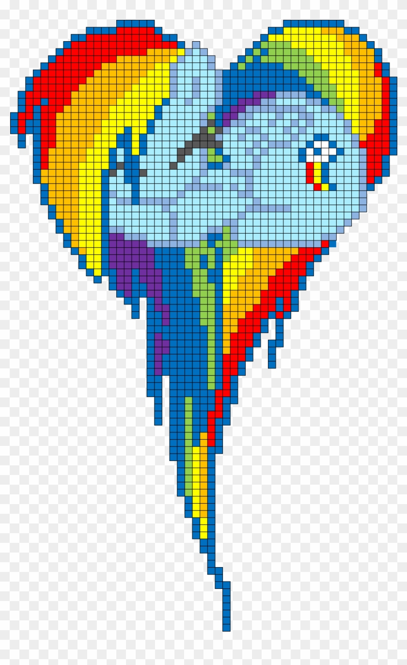 Perler Bead Rainbow Dash Heart #1758990