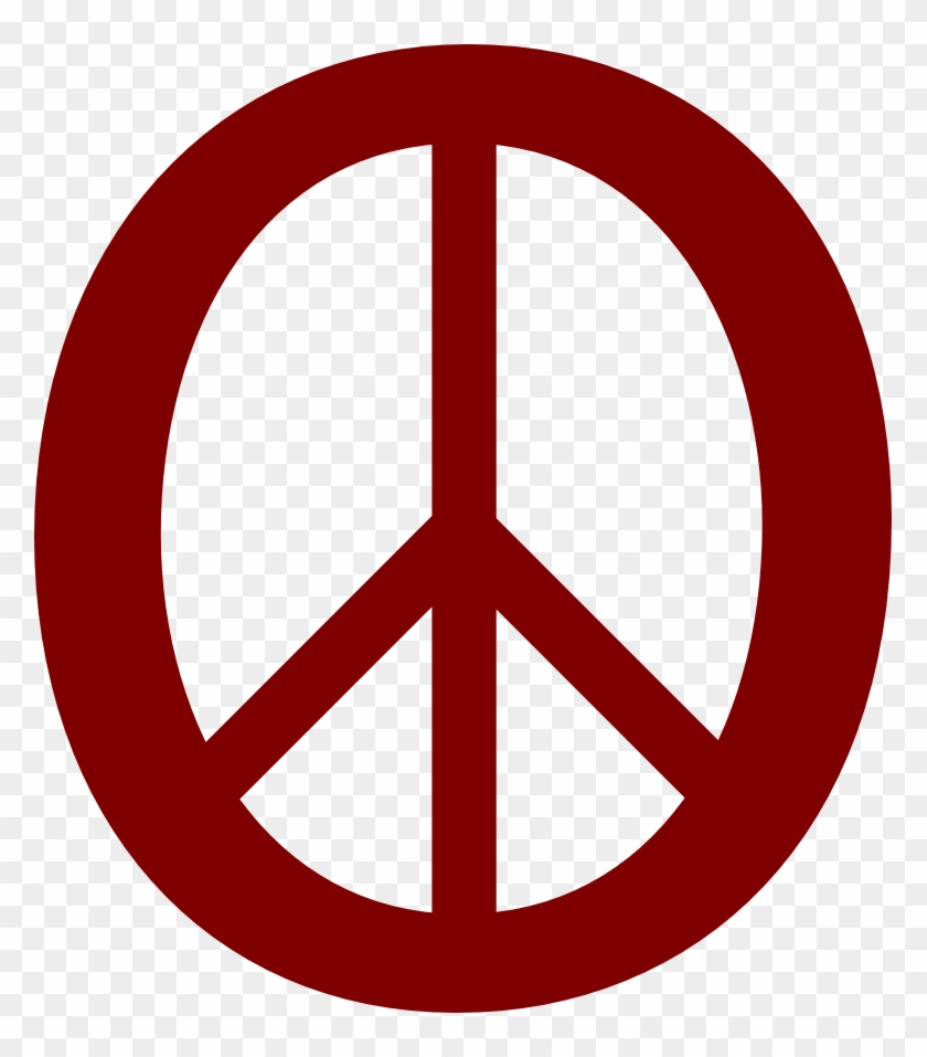 Maroon Peace Symbol 11 Dweeb Peacesymbol - Peace Symbols #1759100