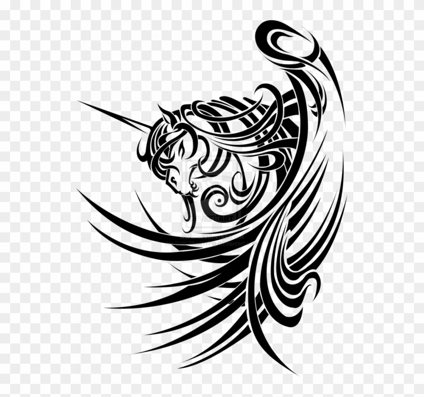 Tribal Unicorn On Deviantart Maoritattoos Maori Tattoos - Unicorn Tribal Tattoo #1759167