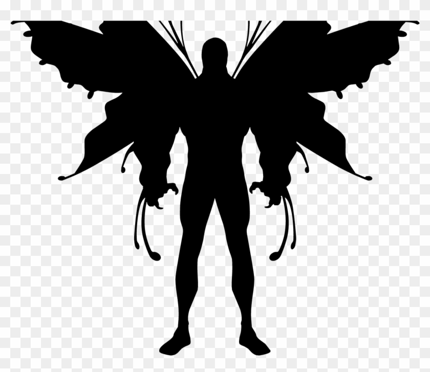 Hawkman Silhouette Grahpic Fantasy Cartoon Hawkman - Moth Man Png #1759379