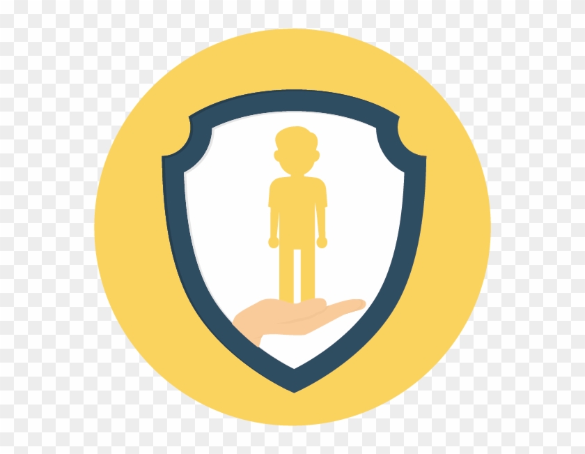 Image Of A Person Silhouette Set Within A Shield - Circle #1759594