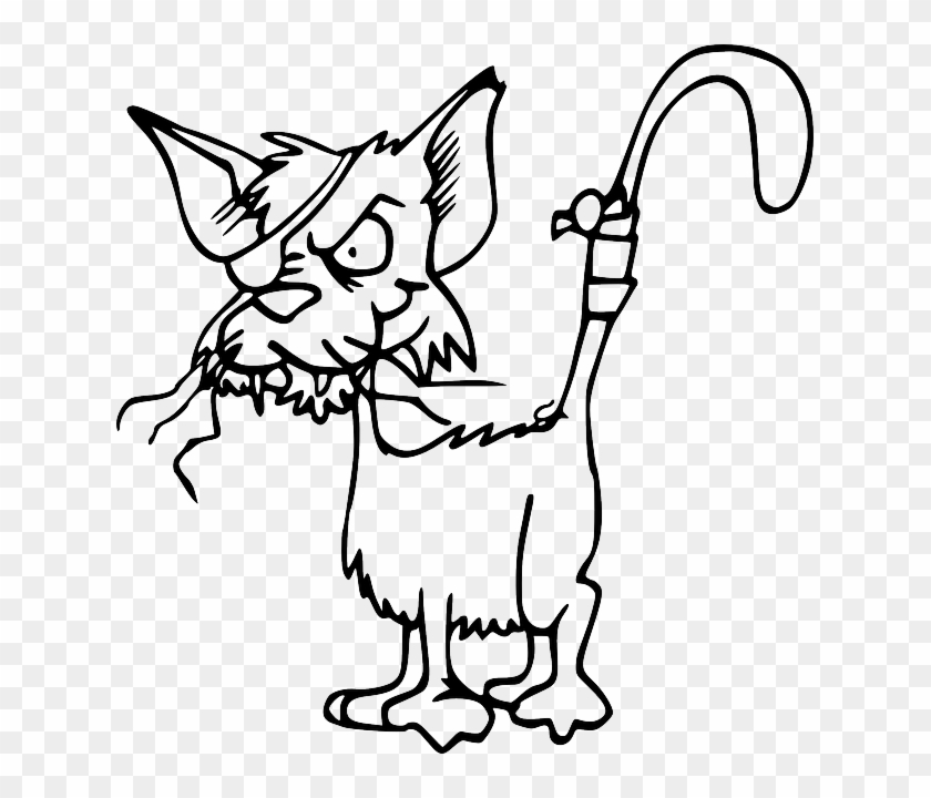 Cat, Fight, Cartoon, Cats, Fighting, Animal, Injured - Coloring Pages Funny Animals #265198