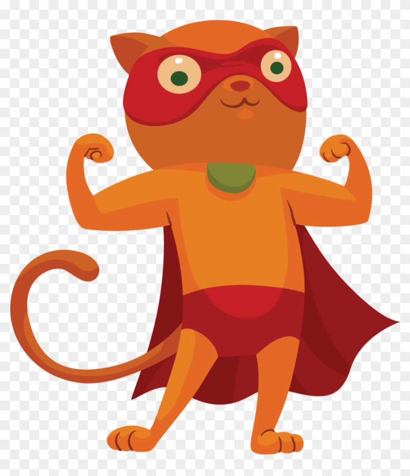Clipart Superhero Guys - Cat Superhero Clip Art #265232