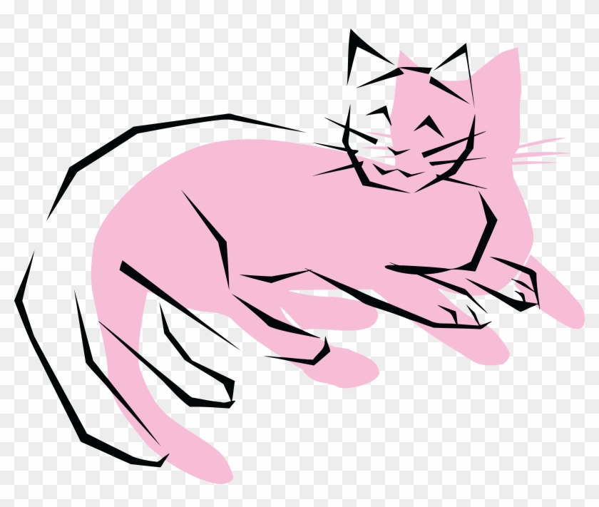 Free Clipart Of A Pink Cat - Portable Network Graphics #265342