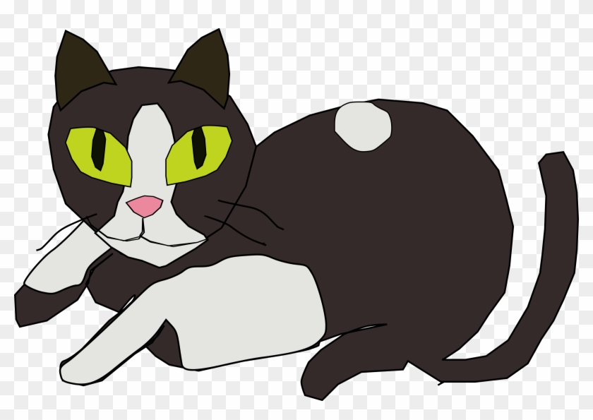 Cat Cartoon Clipart - Black White Stately Cat 1 25 Magnet #265377