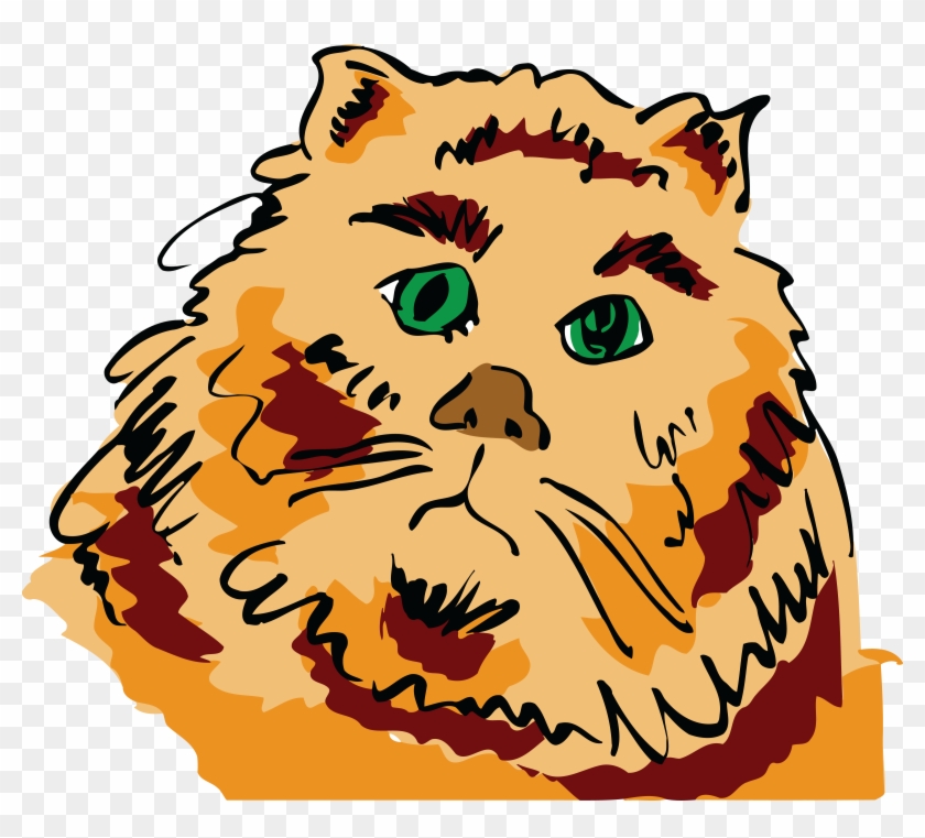 Free Clipart Of A Sad Orange Cat - Clip Art #265387