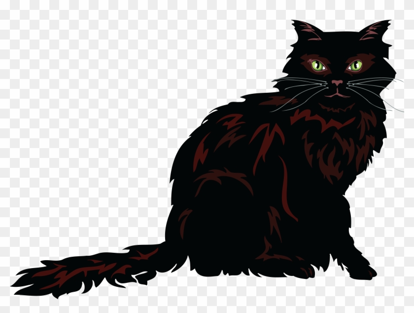 Free Clipart Of A Long Haired Cat - Long Haired Cat Clip Art #265417