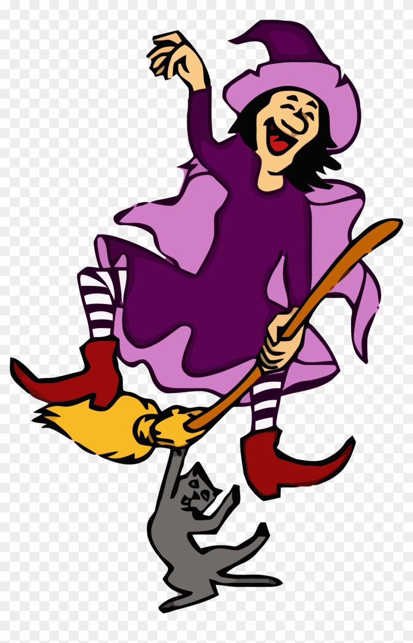 Witch Dancing With Cat Clipart Png - Dancing Witch Clipart #265422
