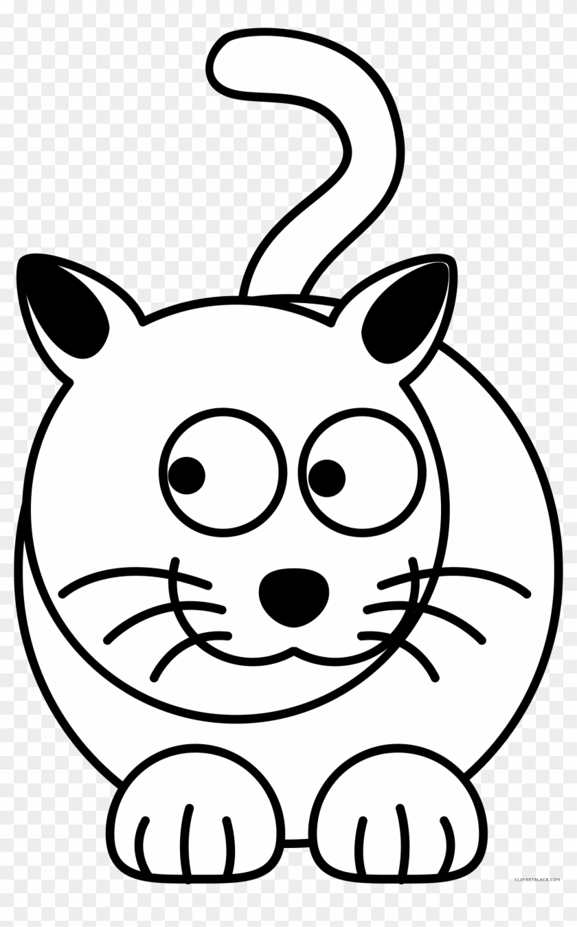 Kitty Cat Animal Free Black White Clipart Images Clipartblack - Cartoon Cat #265490