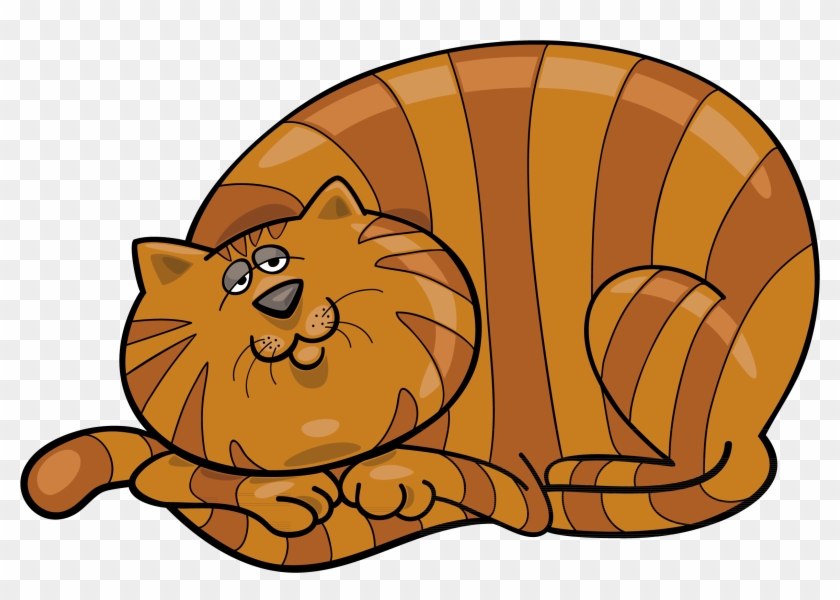 Fat Cat Clip Art - Fat Tabby Cat Cartoon #265573