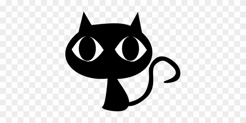 Cat Animal Eyes Feline Cartoon Comic Black - Cat Black Clipart #265614