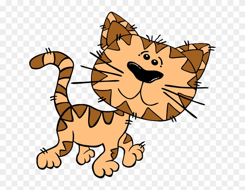 Kitten, Cat, Happy, Funny, Cartoon, Animal, Head, Face - Walking Cat Shower Curtain #265644