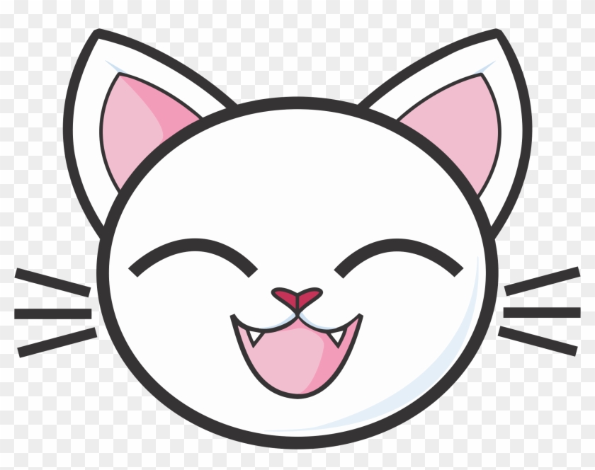 Happy White Cat Clipart Images - Happy Cat Face Cartoon #265670