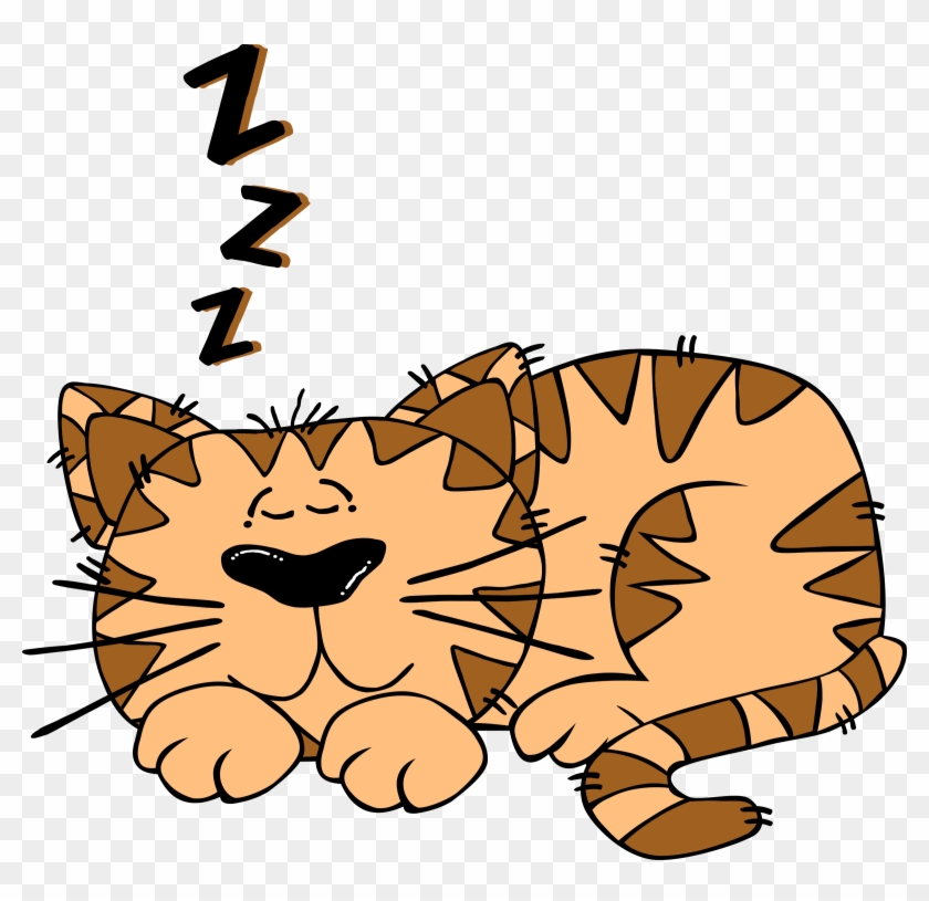 Big Cat Clipart Sleepy Cat - Cat Sleeping Clipart #265729