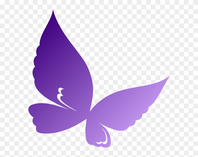 Gradient Purple Butterfly Clip Art At Clipart - Purple Butterfly Clipart #265776