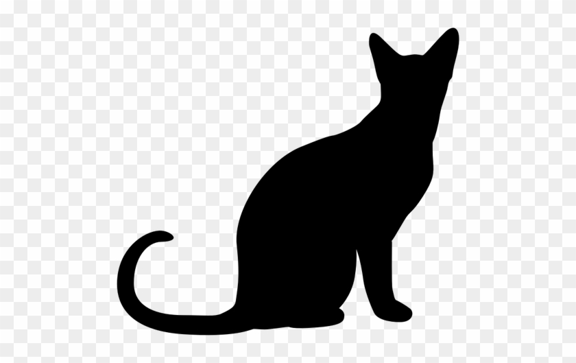 Sitting Cat Silhouette Vector Clip Art Public Domain - Sitting Cat Silhouette Png #265781