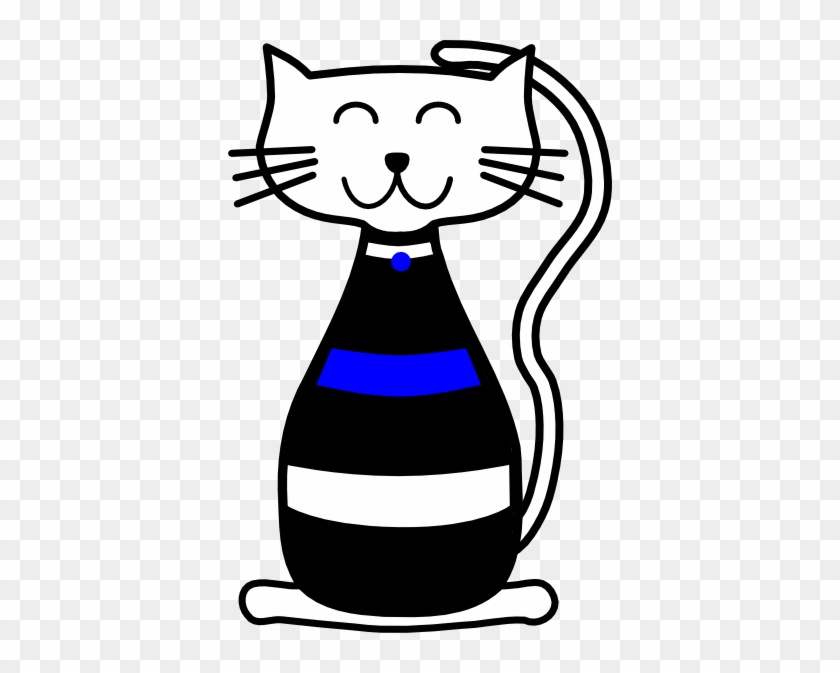 White Blue And Black Cat Clip Art - Kitten Clip Art #265816