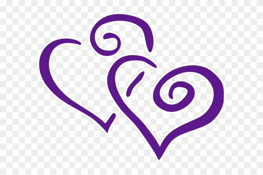 Purple Intertwined Hearts Clip Art - Heart Wedding #265843