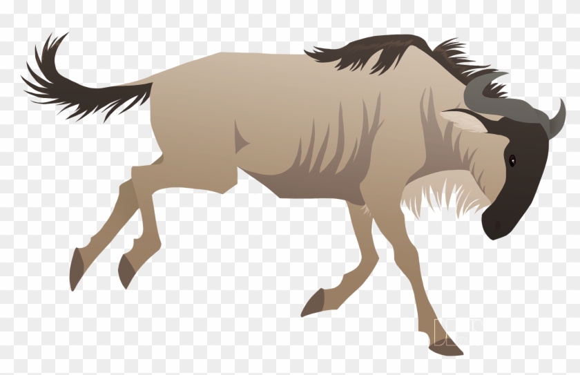 Blue Wildebeest Black Wildebeest Clip Art - Wildebeest Clipart #265849