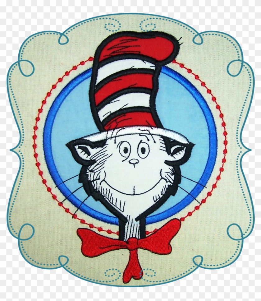 Cat In The Hat Applique Machine Embroidery Design Pattern - Cat #265859