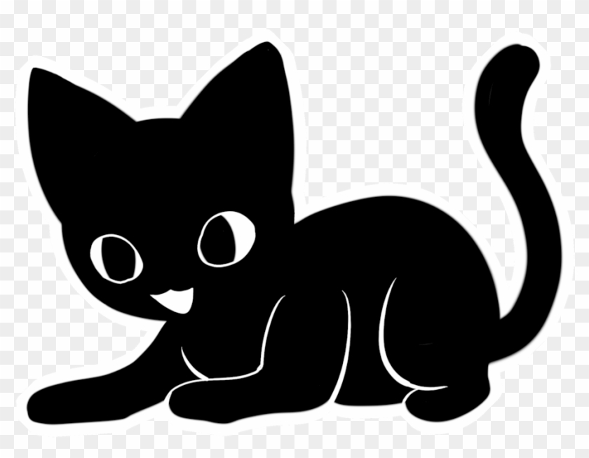 Black Cat Sticker By Himeheishi Black Cat Sticker By - Black And White Cat Stickers #265927