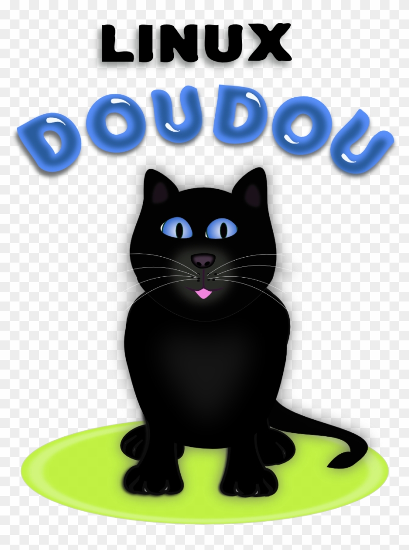 Geek Dou Dou Linux Logo Contest Black Cat Doudou Green - Black Cat #265930