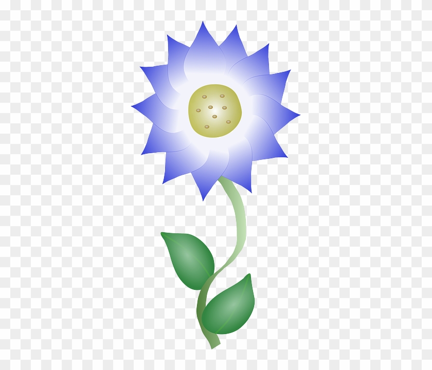 Free Vector Kytka Clip Art - Blue Flower Clip Art #266032