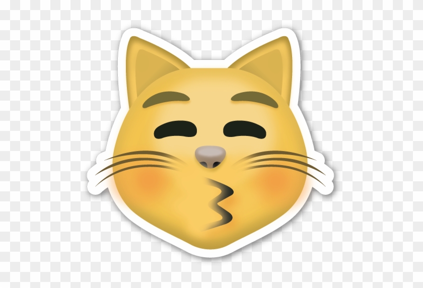 Kissing Cat Face With Closed Eyes - Cat Emoji Png #266075