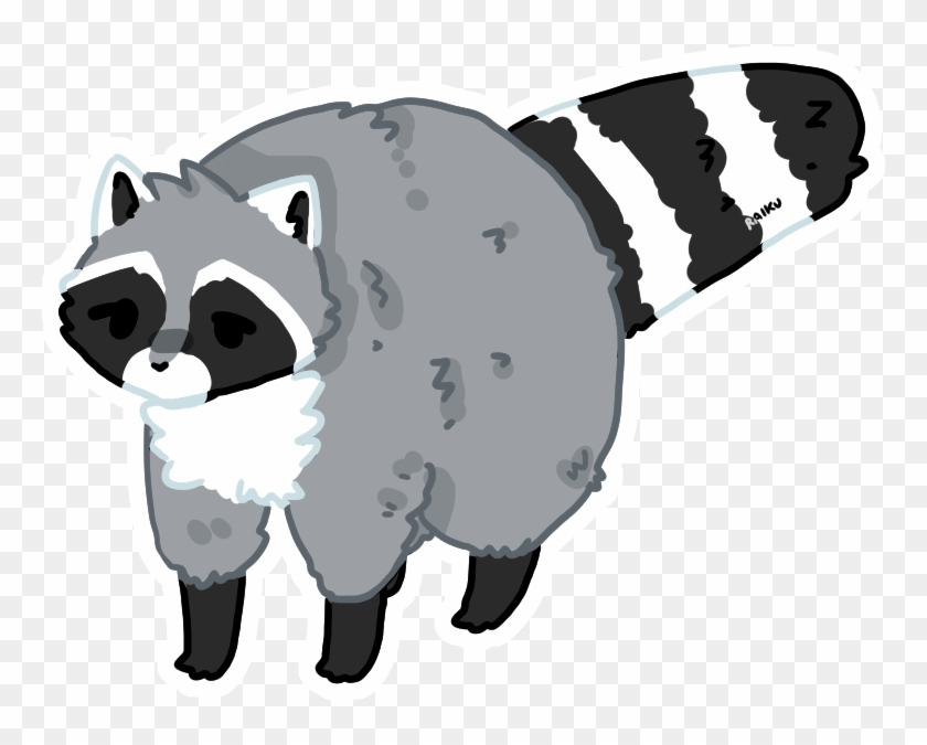 Fat Raccoon Fursona By Raikukitti - Raccoon Drawing Png #266160